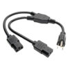 Tripp Lite series Y Splitter Power Cable, NEMA 5-15P to 2x C13 - 10A, 125V, 18 AWG, 1.5 ft. (0.45 m), Black