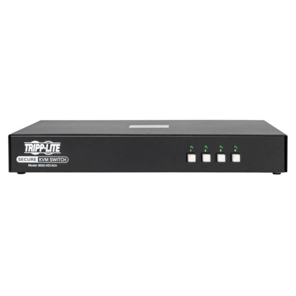 71c1b114d99309c2e93e26a0710acb94 Secure KVM Switch, 4-Port, HDMI to DisplayPort, 4K, NIAP PP3.0 Certified, Audio, CAC, Single Monitor, TAA