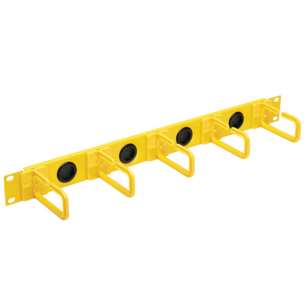 Tripp Lite series Horizontal Cable Manager - Flexible Rings, Yellow, 1U