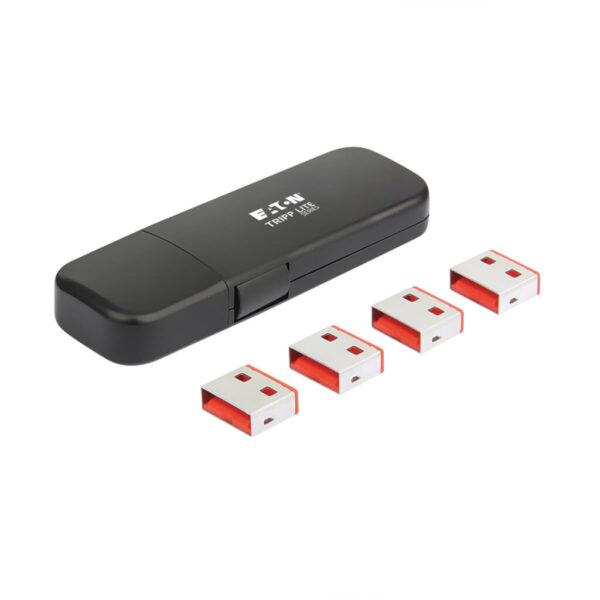 72570eab2348a4e2953880f99f729cb7 Tripp Lite series USB-A Port Blockers with Reusable Key, 4 Pack, TAA