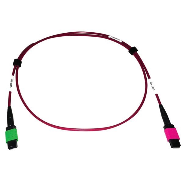 733f4e73d205ce00be8fa2d16c96c40d Tripp Lite series 400G Multimode 50/125 OM4 Plenum Fiber Optic Cable, 16F MTP/MPO-APC to MTP/MPO-UPC (F/F), Magenta, 1 m
