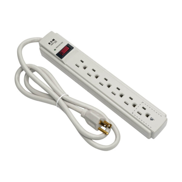 73820d33852214444762b0b05f0621ab Tripp Lite series Protect It! 6-Outlet Surge Protector, 4 ft. (1.22 m) Cord, 900 Joules, Diagnostic LED, Light Gray Housing
