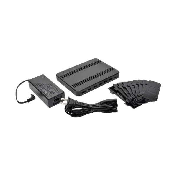 Tripp Lite series 7-Port USB Charging Station with Quick Charge 3.0, USB-C Port, Device Storage, 5V 4A (60W) USB Charge Output