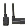 739cab53550b5b865763206066cc0989 Tripp Lite series Heavy-Duty PDU Power Cord, C13 to Right-Angle C14 - 15A, 250V, 14 AWG, 6 ft. (1.83 m), Black