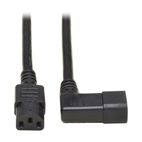 739cab53550b5b865763206066cc0989 Tripp Lite series Heavy-Duty PDU Power Cord, C13 to Right-Angle C14 - 15A, 250V, 14 AWG, 6 ft. (1.83 m), Black