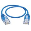 739fade31978178b71d7a125bc024432 Tripp Lite series Cat6a 10G Molded Ultra-Slim UTP Ethernet Cable (RJ45 M/M), Blue, 1 ft. (0.31 m)