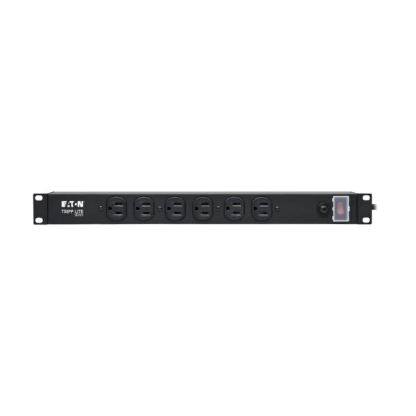 Tripp Lite series 1U Rack-Mount Power Strip, 120V, 15A, 5-15P, 12 Outlets (6 Front-Facing, 6-Rear-Facing), 15 ft. (4.57 m) Cord