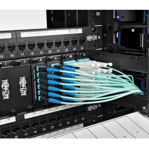 74106a62d65267a1ba36500c0944d53b Tripp Lite series 100G MTP/MPO Multimode OM3 Plenum-Rated Fiber Optic Cable (CXP), 24 Fiber, 100GBASE-SR10, Push/Pull Tabs, Aqua, 2 m