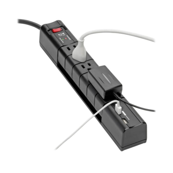 742dfabe2608eede200252010c3d74d6 Tripp Lite series Protect It! Surge Protector with 6 Rotatable Outlets, 8 ft. (2.43 m) Cord, 1080 Joules, 2xUSB Charging ports (3.4A)