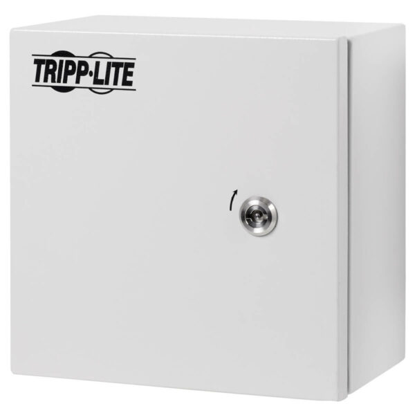 74f3fb68748c810e3326066f9014d264 Tripp Lite series SmartRack Outdoor Industrial Enclosure with Lock - NEMA 4, Surface Mount, Metal Construction, 10 x 10 x 10 in., Gray