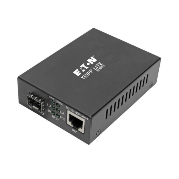 75010b7fa27949074b1183fff12b6cc0 Tripp Lite series Gigabit SFP Fiber to Ethernet Media Converter, POE+ - 10/100/1000 Mbps