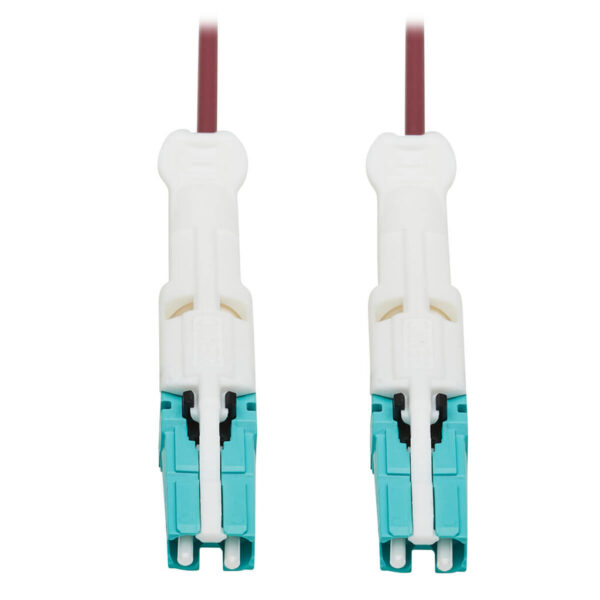 Tripp Lite series 400G Duplex Multimode 50/125 OM4 Fiber Optic Cable (CS-PC/CS-PC), Round LSZH Jacket, Magenta, 5 m
