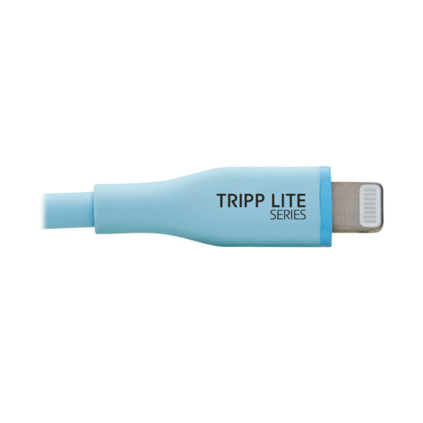 756d439bf43d14860e2fda8f66227b5f Tripp Lite Safe-IT USB-C to Lightning Antibacterial Sync/Charge Cable (M/M), Ultra Flexible, MFi Certified, Light Blue, 6 ft. - M102AB-006-S-LB