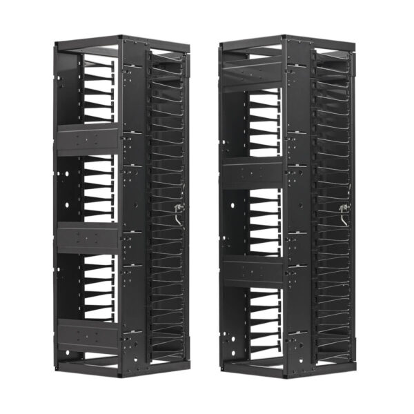 75817b5cb59b972198157ee712e8fc79 Tripp Lite series High-Capacity Vertical Cable Manager - Deep Double Finger Duct with Cover, Single Sided, 12 in. Wide, Black, 7 ft. (2.2 m)