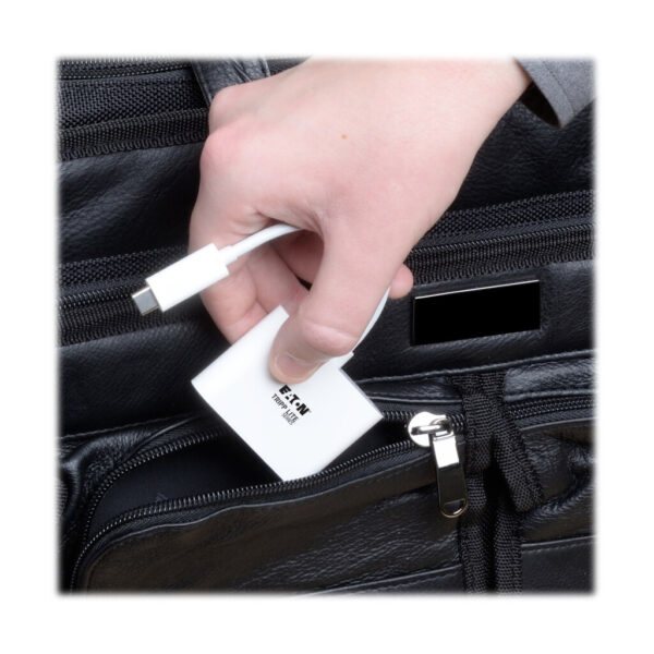 Tripp Lite series USB-C to HDMI Adapter with USB 3.x (5Gbps) Hub Port and PD Charging, HDCP, White