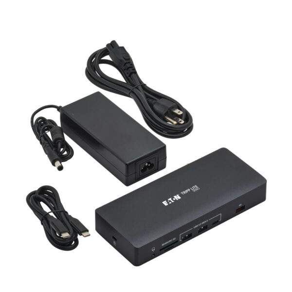 Tripp Lite USB-C Triple-Display Dock, 4K 60 Hz HDMI/DisplayPort, VGA, USB 3.2 Gen 2 Hub, GbE, 100W PD Charging, Antibacterial - U442AB-DOCK9