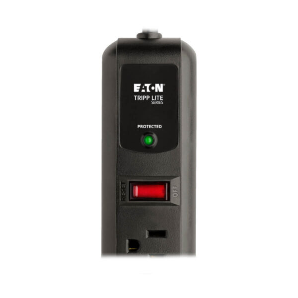 Tripp Lite series Protect It! 7-Outlet Surge Protector, 6 Right-Angle Outlets, 4 ft. (1.22 m) Cord, 1080 Joules, Diagnostic LED, Black Housing