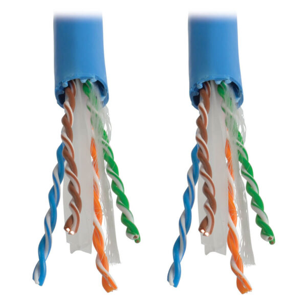 7639a36d853b2164d728e7e449c58181 Tripp Lite series Cat6a 10G-Certified Solid Core UTP CMR PVC Bulk Ethernet Cable, Blue, 1000 ft. (304.8 m)