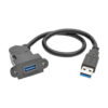 7668721aa191b5f91c346b99f8517297 Tripp Lite series USB 3.0 All-in-One Keystone/Panel Mount Extension Cable (M/F), Angled Connector, Black, 1 ft. (0.31 m)