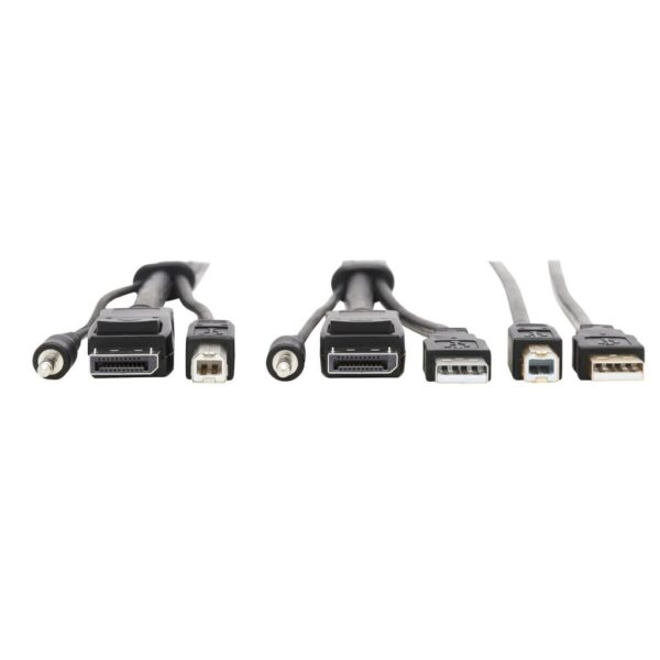 Tripp Lite series DisplayPort KVM Cable Kit - DP, USB, 3.5 mm Audio (3xM/3xM) + USB (M/M), 4K, 4:4:4, 6 ft. (1.83 m), Black