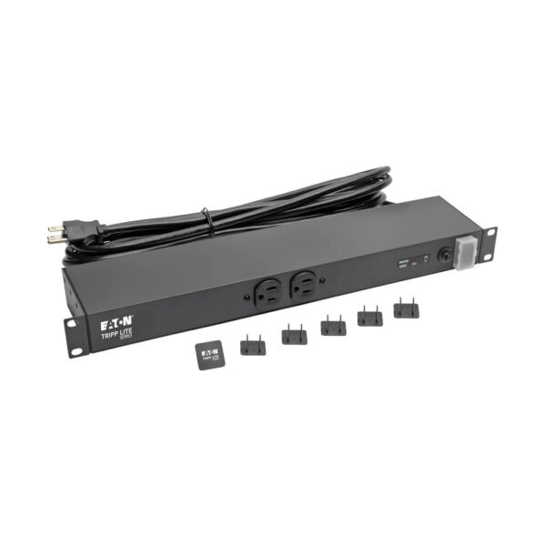Tripp Lite series Isobar 12-Outlet Network Server Surge Protector, 15 ft. (4.57 m) Cord, 3840 Joules, Diagnostic LEDs, 1U Rackmount, Metal Housing