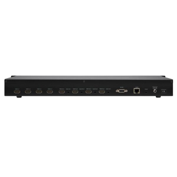 7701ab5742b71b89a08c00a14e65a119 Tripp Lite series 4x4 HDMI Matrix Switch/Splitter with Audio Extractor, Remote Access and Multi-Resolution Support, 4K 60 Hz, HDR