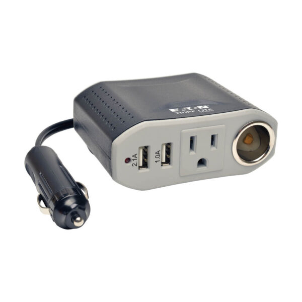 770257456f7c413d9cab3738ea9c2ad8 Tripp Lite series 100W PowerVerter Ultra-Compact Car Inverter with Outlet, 12V CLA Receptacle, and 2 USB Charging Ports