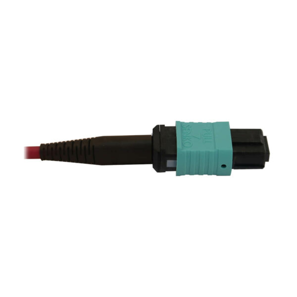 Tripp Lite series 40/100/400G Multimode 50/125 OM4 Breakout Fiber Optic Cable (12F MTP/MPO-PC to 4x Duplex SN-PC F/M), LSZH, Magenta, 2 m (6.6 ft.)