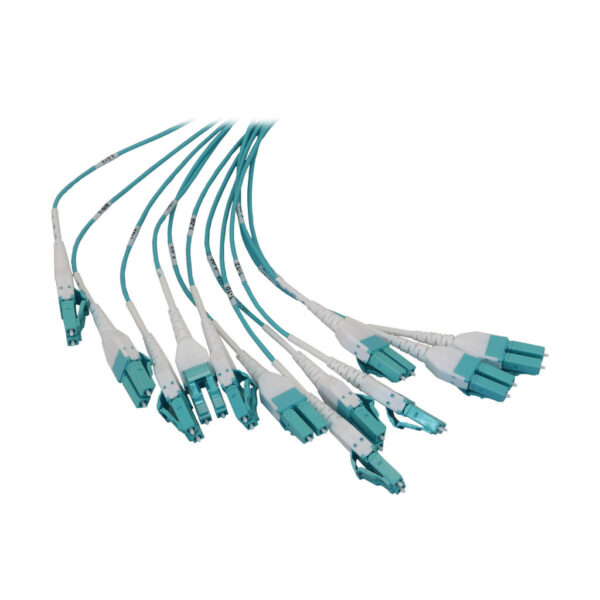 Tripp Lite series Preloaded Fiber Panel, 1U - 2x (12x LC/LC Duplex M/M) 24F Trunk Cables, OM4 Multimode, 10 m (32.8 ft.)