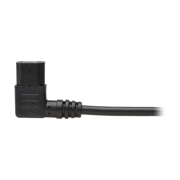 Tripp Lite series Power Extension Cord, Right-Angle C13 to C14 PDU Style - 10A, 250V, 18 AWG, 2 ft. (0.61 m), Black