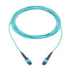 Tripp Lite series 100G Multimode 50/125 OM4 Fiber Optic Cable (12F MPO/MPO-PC F/F), Type-A Polarity, OFNP, Aqua, 5 m (16.4 ft.), TAA