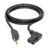 Tripp Lite series Computer Power Cord, NEMA 5-15P to Right-Angle C13 - 10A, 125V, 18 AWG, 6 ft. (1.83 m), Black