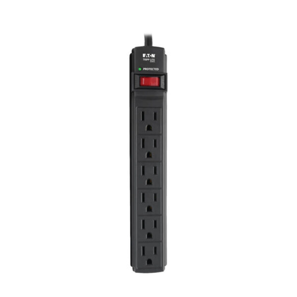 Tripp Lite series Protect It! 6-Outlet Surge Protector, 6 ft. Cord, 360 Joules, Diagnostic LED, Black Housing