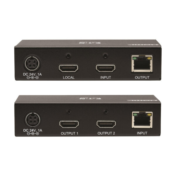 787c0793767836a5422a1a6c4793867e Tripp Lite series 2-Port HDMI over Cat6 Extender Kit, Transmitter/Receiver - 4K 60 Hz, HDR, 4:4:4, PoC, 230 ft. (70.1 m), TAA