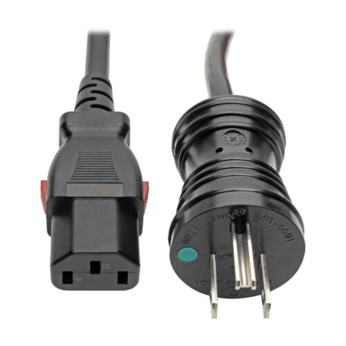 Tripp Lite series Hospital-Grade Power Cord, NEMA 5-15P to Locking IEC C13 - Green Dot, 15A, 125V, 14 AWG, 25 ft. (7.62 m), Black