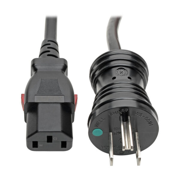 7890f63826e98390a77907ae071797b0 Tripp Lite series Hospital-Grade Power Cord, NEMA 5-15P to Locking IEC C13 - Green Dot, 15A, 125V, 14 AWG, 25 ft. (7.62 m), Black