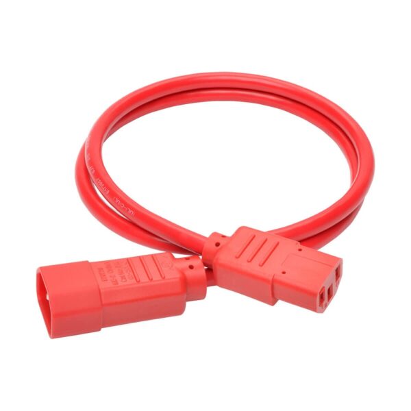 7892d3bec1fe8a39b6cf23ff765e94e9 Tripp Lite series PDU Power Cord, C13 to C14 - 10A, 250V, 18 AWG, 3 ft. (0.91 m), Red