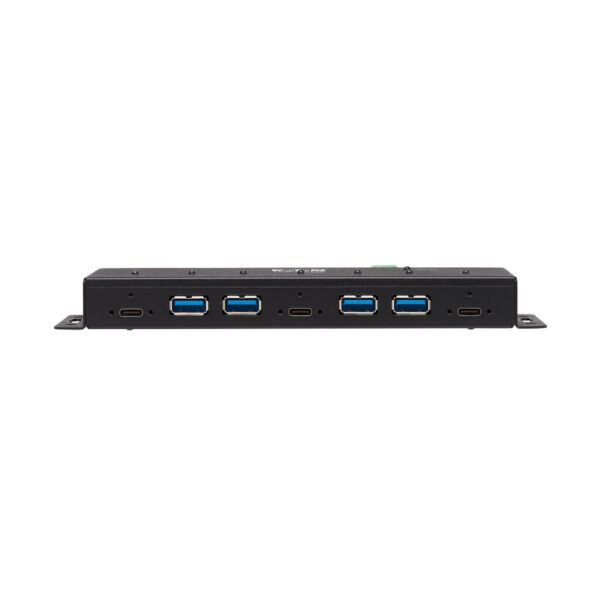 Tripp Lite series Industrial 7-Port USB-C Hub, USB 3.x Gen 2 (10Gbps), 4x USB-A & 3x USB-C Ports, 15Kv ESD Immunity, 2Kv Surge, TAA