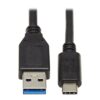 Tripp Lite series USB-C to USB-A Cable (M/M), USB 3.2 Gen 2 (10 Gbps), Thunderbolt 3 Compatible, 20-in. (50.8 cm)