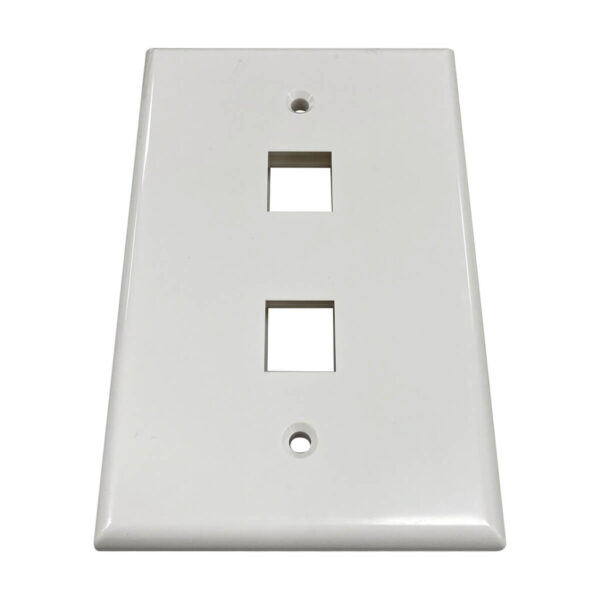 Tripp Lite series Safe-IT 2-Port Single-Gang Keystone Wall Plate, Antibacterial, Ivory Gloss, TAA