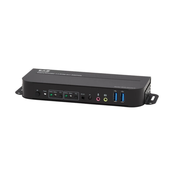 Tripp Lite series 2-Port DisplayPort/USB KVM Switch - 4K 60 Hz, HDR, HDCP 2.2, IR, DP 1.4, USB Sharing, USB 3.0 Cables