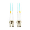 79d951497b12f849df5cb84b819ff9ec-1 Tripp Lite series 10Gb Duplex Multimode 50/125 OM3 OFNP Fiber Patch Cable (LC/LC) - Aqua, 5 m (16.4 ft.), TAA