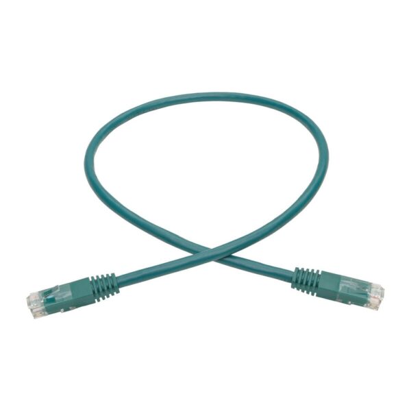 Tripp Lite series Cat6 Gigabit Molded (UTP) Ethernet Cable (RJ45 M/M), PoE, Green, 2 ft. (0.61 m)