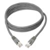 Tripp Lite series Cat6a 10G Snagless Shielded STP Ethernet Cable (RJ45 M/M), PoE, Gray, 5 ft. (1.52 m) - N262-005-GY