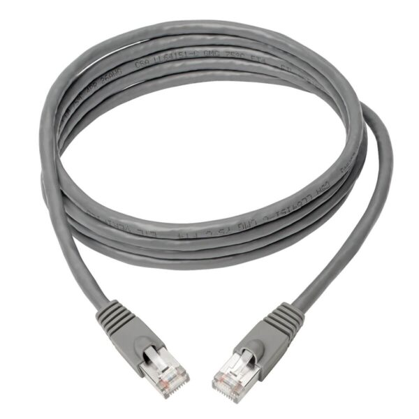Tripp Lite series Cat6a 10G Snagless Shielded STP Ethernet Cable (RJ45 M/M), PoE, Gray, 5 ft. (1.52 m) - N262-005-GY