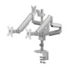 Tripp Lite series Triple-Display Gas-Spring Flex-Arm Desktop Clamp and Grommet for 17” to 30” Flat-Screen Displays - USB and Audio Ports, Aluminum