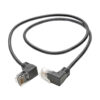 Tripp Lite series Right-Angle Cat6 Gigabit Snagless Molded Slim UTP Ethernet Cable (RJ45 M/M), Black, 2 ft. (0.61 m)