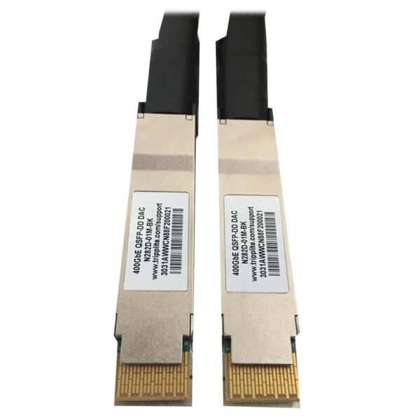 7ae0cba82865935e4ebb12e6805c29e9 Tripp Lite series 400G Passive Twinax Direct-Attach Cable (QSFP-DD/QSFP-DD), Black/Silver, 1 m