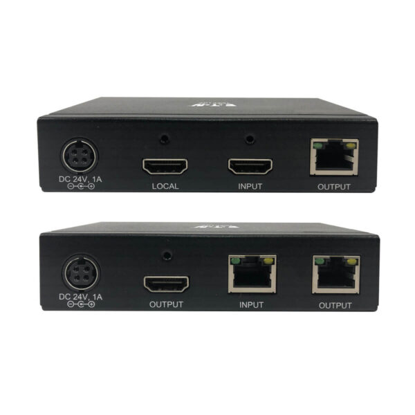 Tripp Lite series HDMI over Cat6 Extender Kit, Transmitter and Receiver with Repeater, 4K 60Hz, 4:4:4, IR, HDR, PoC, 230 ft., TAA
