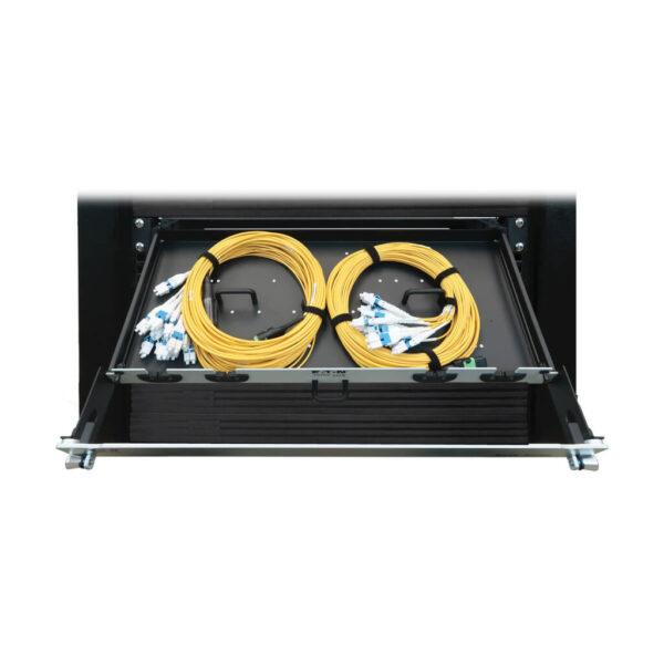 7b2ef282bc026e13a53d8c95ba1acdc7 Tripp Lite series Preloaded Fiber Panel, 1U - 2x (24F MTP/MPO-APC to 12x LC Duplex F/M) 24F Trunk Cables, OS2 Singlemode, 10 m (32.8 ft.)